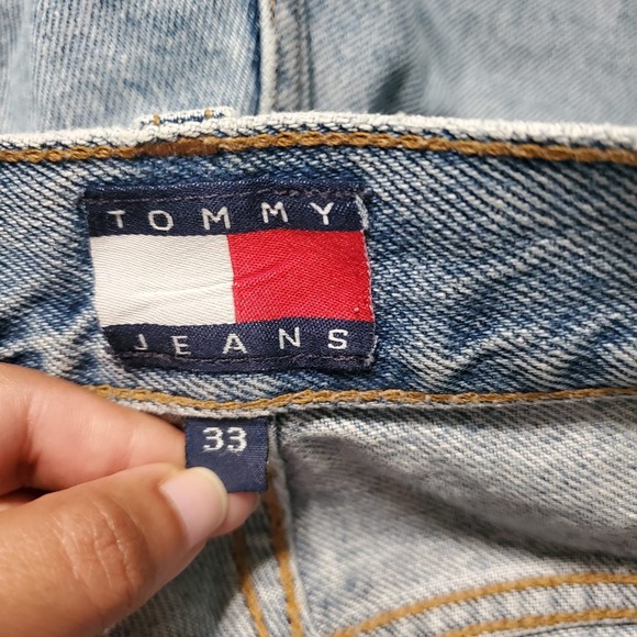 VTG Tommy Hilfiger Women's denim flat front solid shorts‎ Sz 33 Men's 12 Women's - Picture 3 of 8